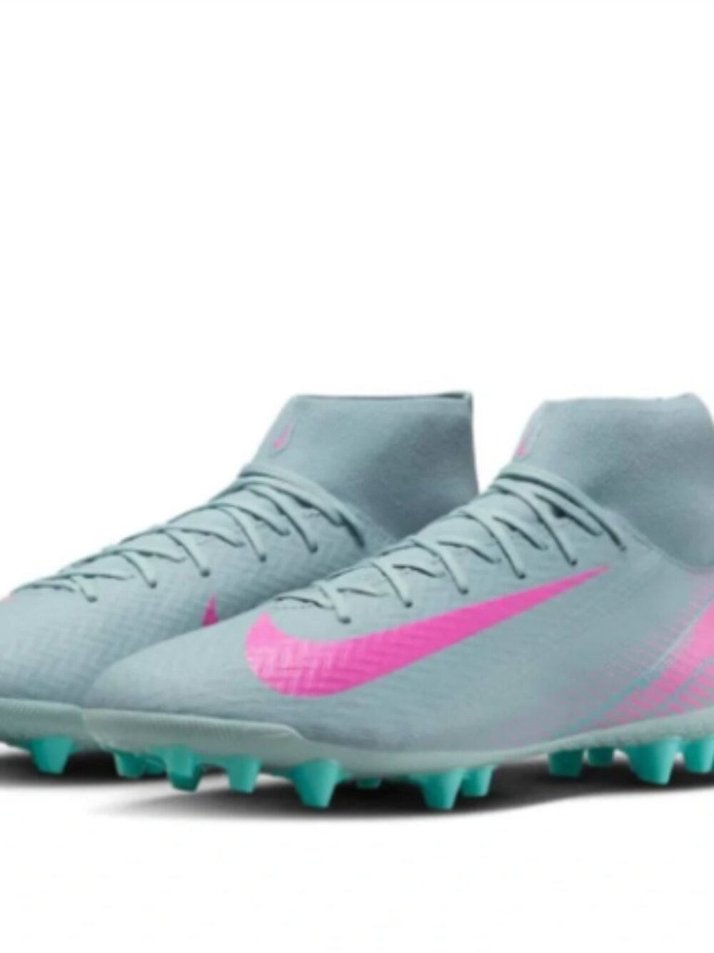 NIKE Zoom Mercurial Superfly 10 Academy AG Soccer Cleats Blue Pink